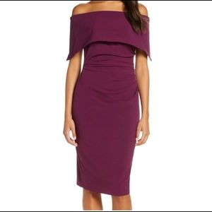 Vince Camuto Purple Off-Shoulder Dress